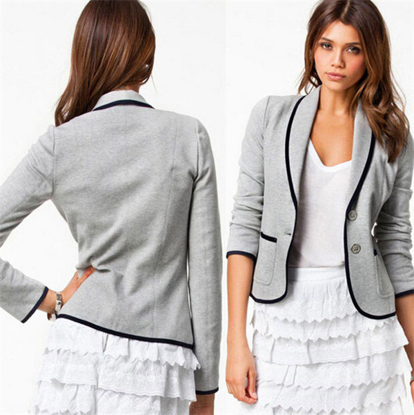 Autumn Fashion One Button Lapel Short Business Women Formal Coat