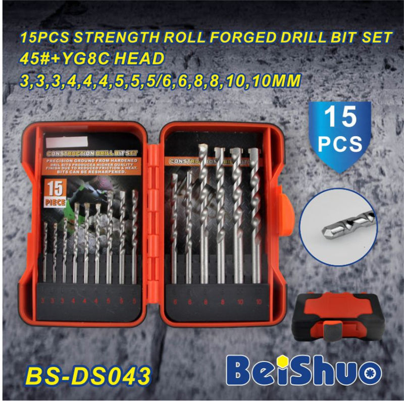 15PCS DIN338 HSS Twist Drill Bits Set with High Quality