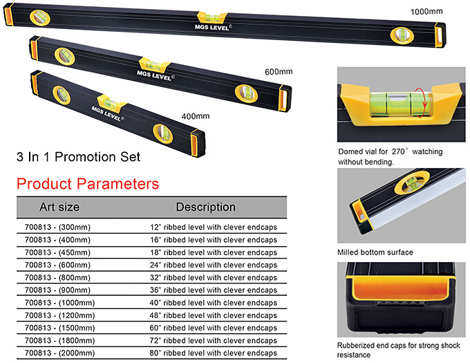 Construction, Aluminum Frame Professional Box Level with Magnets