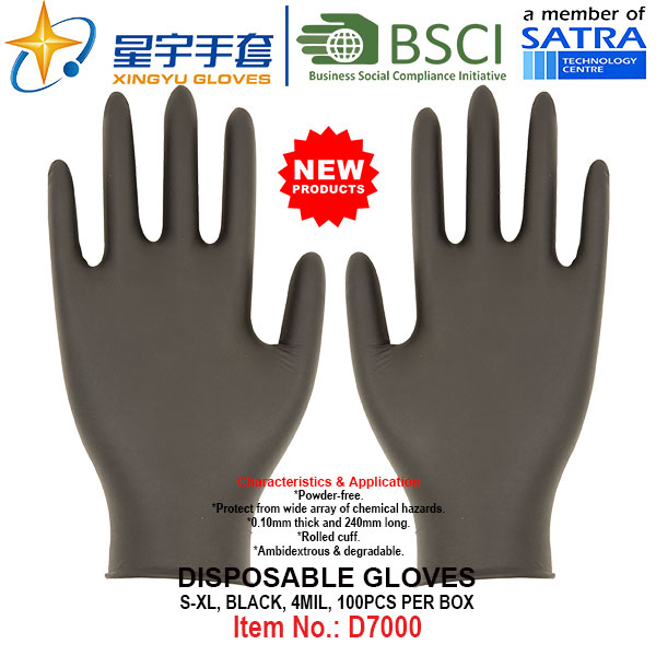 Blue Color, Powder-Free, Disposable Nitrile Gloves, 100/Box (S, M, L, XL) with CE. Exam Gloves