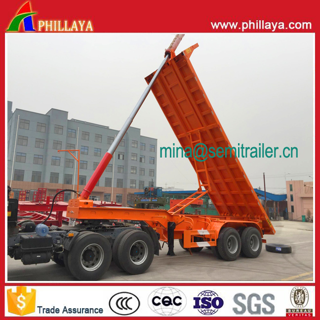 20 FT 25-35tons Hydraulic Skeleton Dumping Container Tipper Trailer