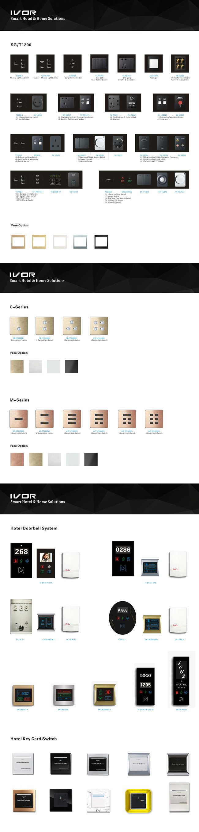 1-6 Gangs Light Switch LED Light Switch Touch Panel Aluminum Alloy Material (ID-ST1000K-CAN)