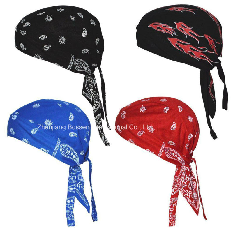 Custom Made Cotton Paisley Printed Promotional Sports Bandana Cap Headscarf