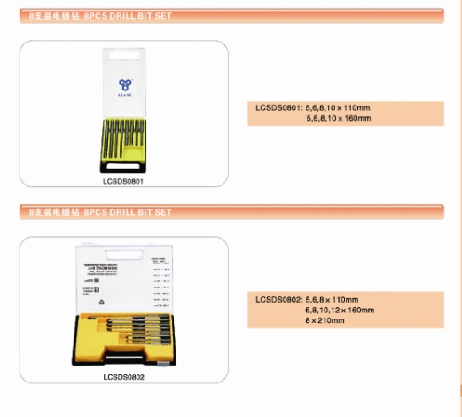 8PCS Drill Bit Set with Plastic Case