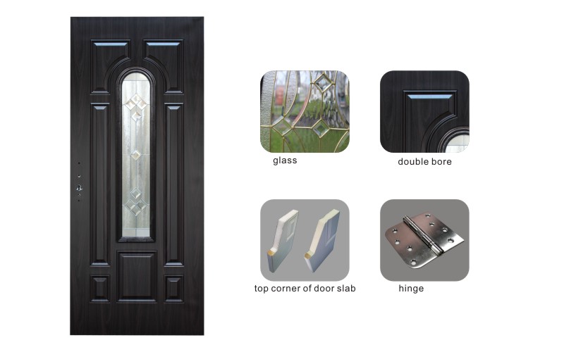 Frame Available for Tempered Glass Inserted Steel Door