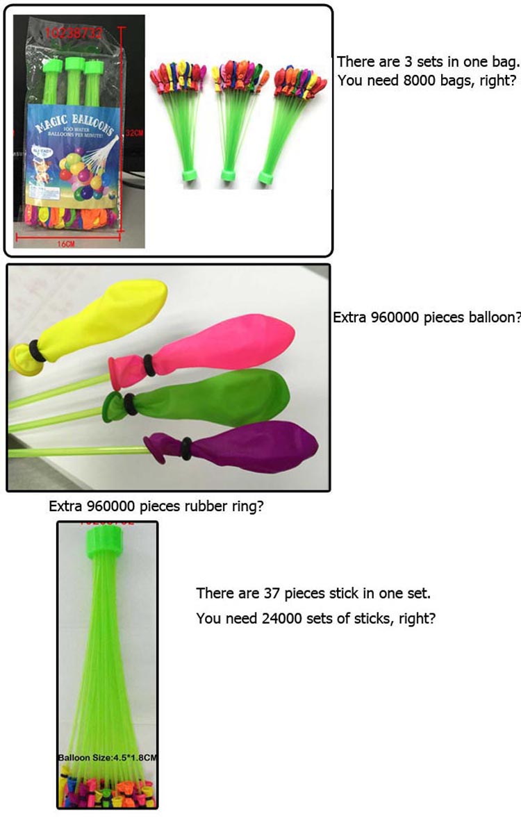 Promotion Gift 111 PCS Water Balloon Inflatable Water Toys with Latex Balloon (10238732)