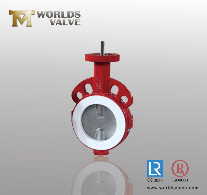 Split Body PTFE Lining Wafer Butterfly Valve with CE&ISO