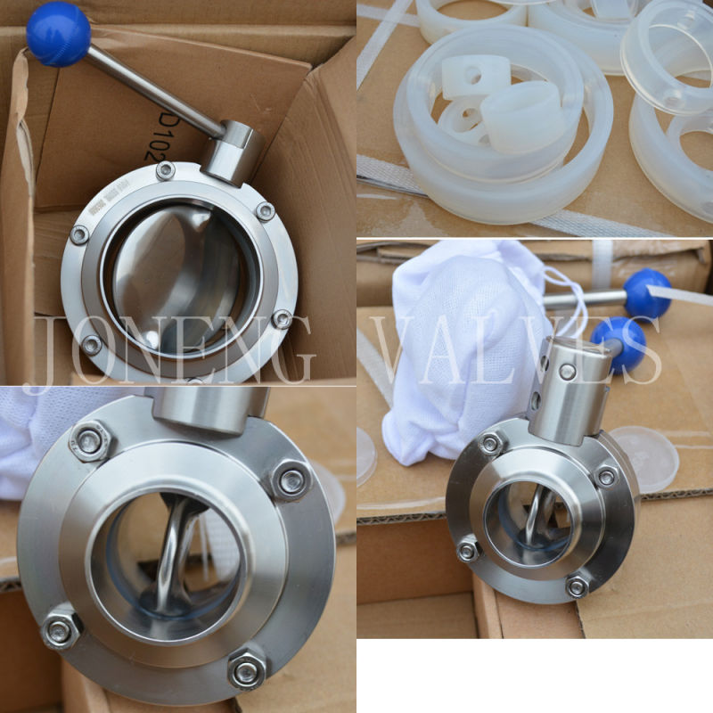 Stainless Steel Handle Clamped Food Equipment Butterfly Valve (JN-BV2002)