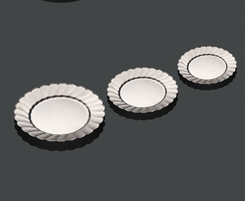 Round Hard Plastic Silver Party Plate 7