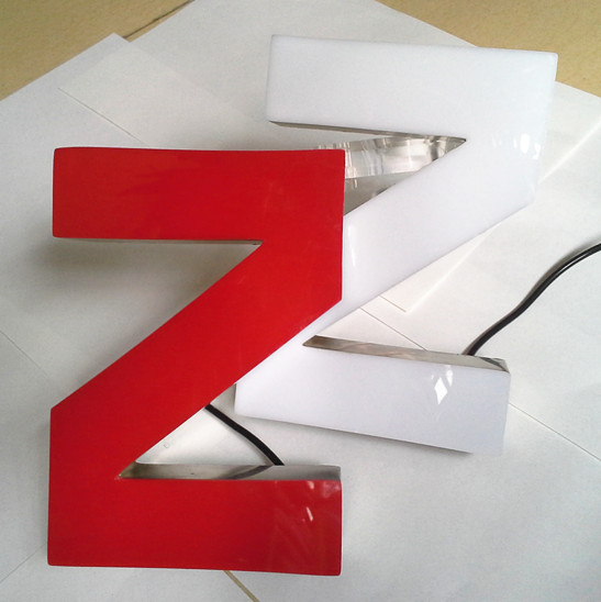 Popular Frameless Front Lit Channel Letter with Stainless Steel Return (FLC-03)