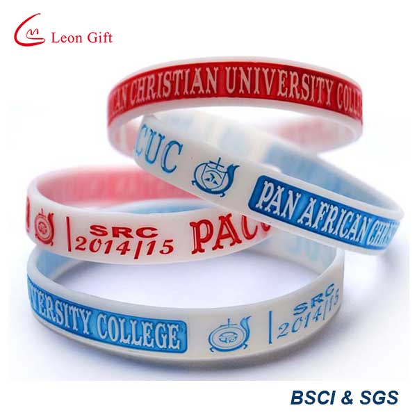 Customized Company Logo Silicon Bracelet Wristband Text World