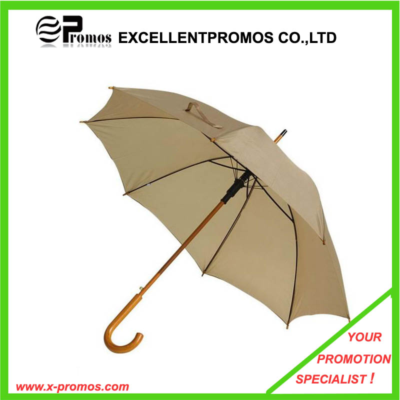 Promotional Logo Printed Wood Handle Custom Umbrella (EP-U6232)