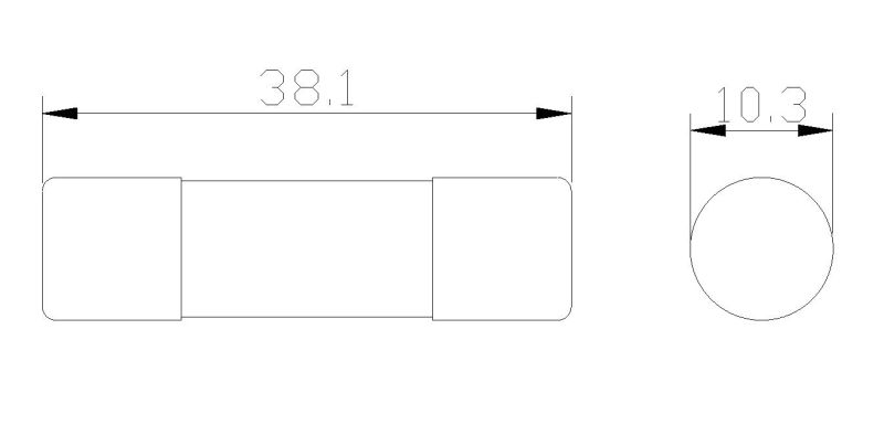 Ceramic Tube Fuse Time-Lag 10.3 X 38 mm