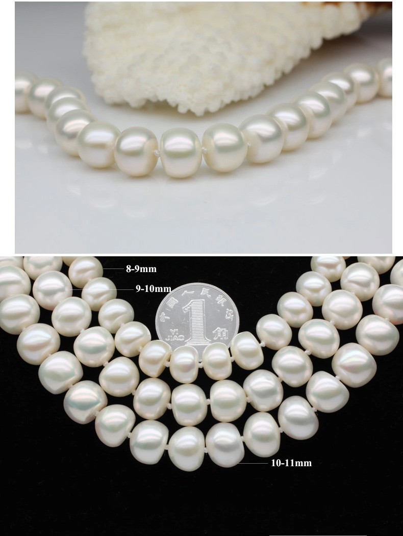 Simple Design 8-9mm AAA Button Round Freshwater New Design Pearl Bracelet