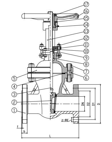 DIN Flanged Gate Valve with Stainless Steel