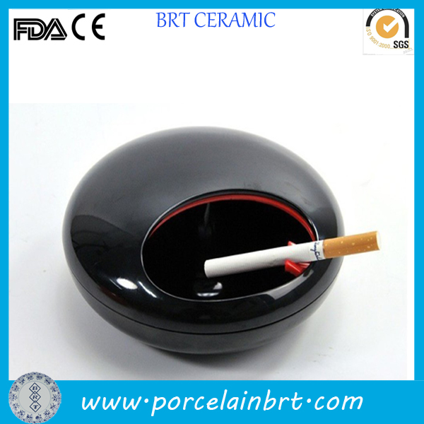 New Product Round Rotation Ceramic Pocket Ashtray