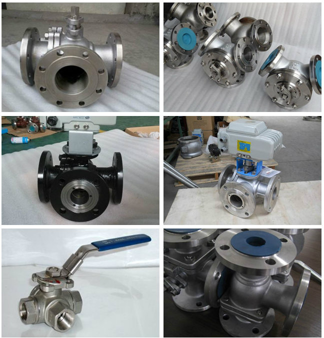 3PC T-Port Female Thread Stainless Steel Ball Valve with Handle