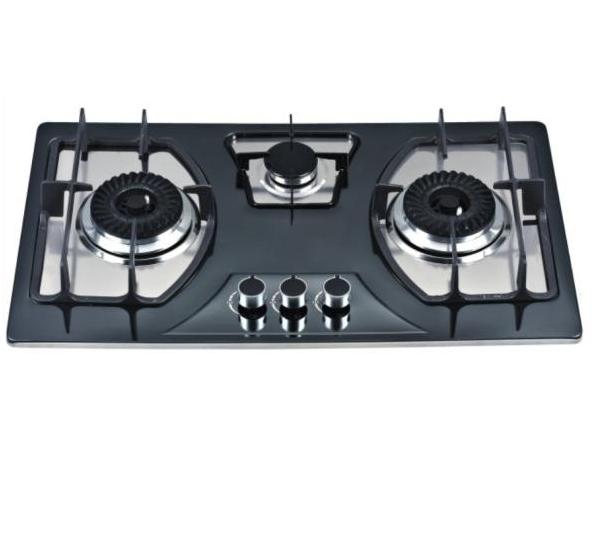 Factory Directly Sell Built in Tempered Glass 3 Burners Gas Cooker