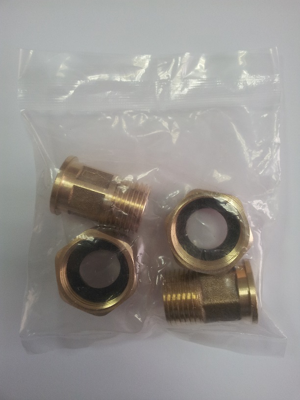 Brass Water Meter Connector with Yellow Brass Color