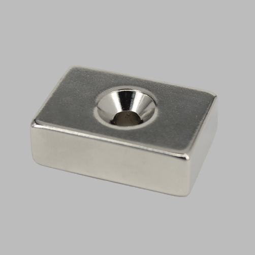 NdFeB Cuboid Magnet Block Countersunk Hole Shaped