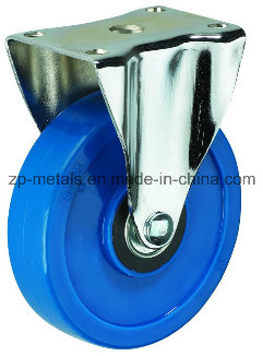 3inch Medium-Sized Biaxial Blue PVC Fixed Caster Wheels