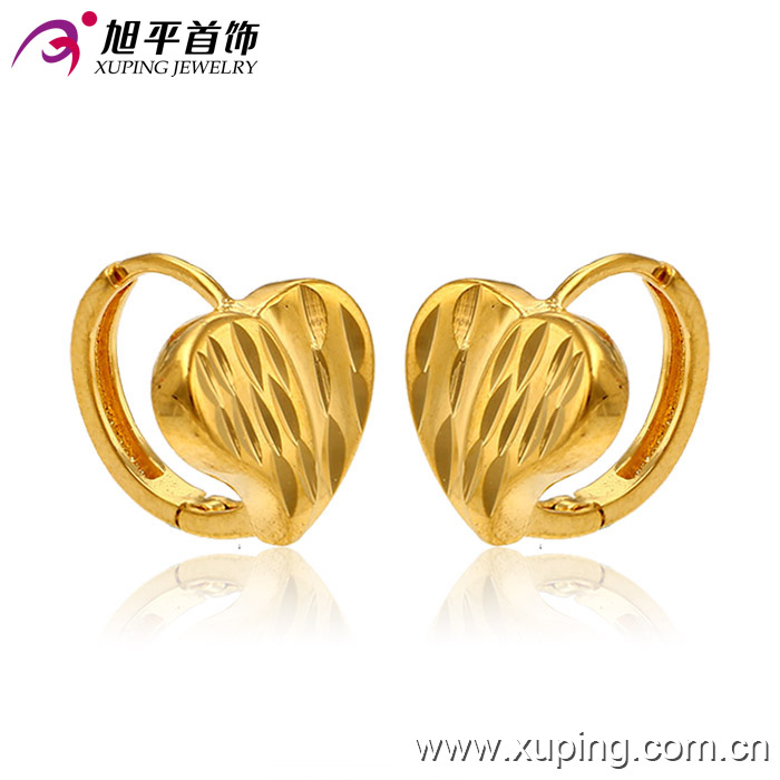 Promotion Wholesale Fashion Simple 24k Gold-Plated Heart Imitation Jewelry Hoop Earring - 28509