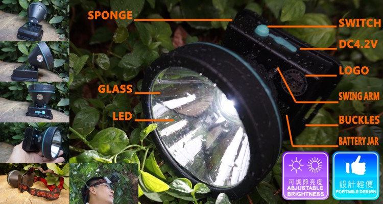 5W 7W 10W LED Headlamp with 3PCS*Rechargeable Lithium Battery for Camping Outdoor and Coal Miner Lamp Mining Headlamp