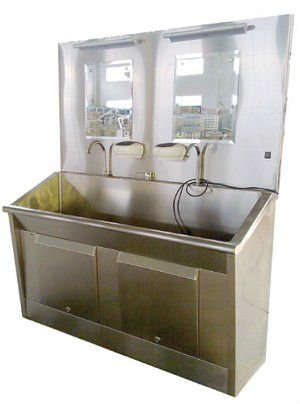 Two Persons Stainless Steel Scrub Sink