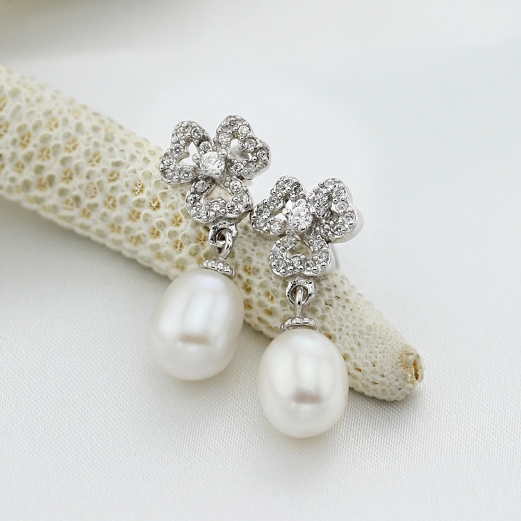 Fashion White Drop Pearl Earring 8.5-9 mm New Pearl Earrings
