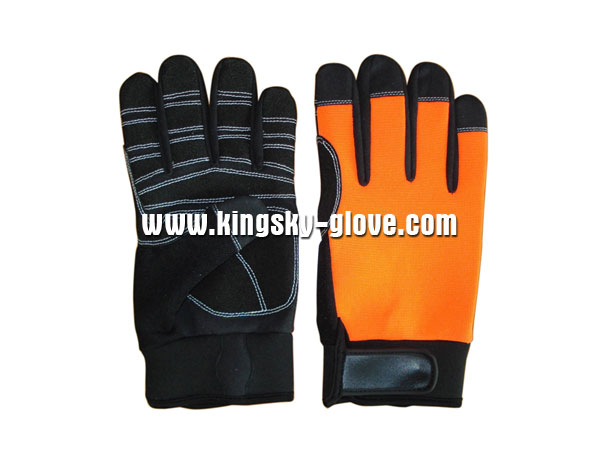 Sythetic Leather Palm Mechanic Working Glove-7212