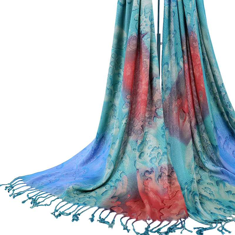 Fashion Lady Jacquard Raindrop Pattern Scarf