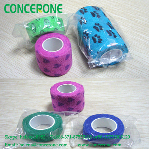 Waterproof Printed Self-Adherent Elastic Bandage, Printing Pattern Design Adhesive Bandage