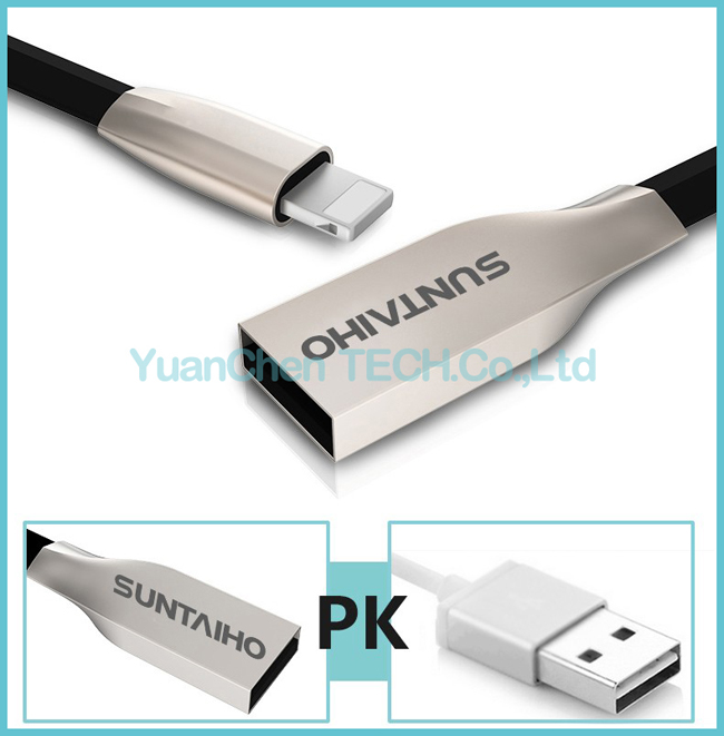 Zinc Alloy USB Data Cable Fast Charging Cable for iPhone