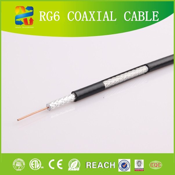 100m Coil 18AWG Solid Bc Conductor 60% Coverage RG6 Coaxial Cable (RoHS, CE Approved)