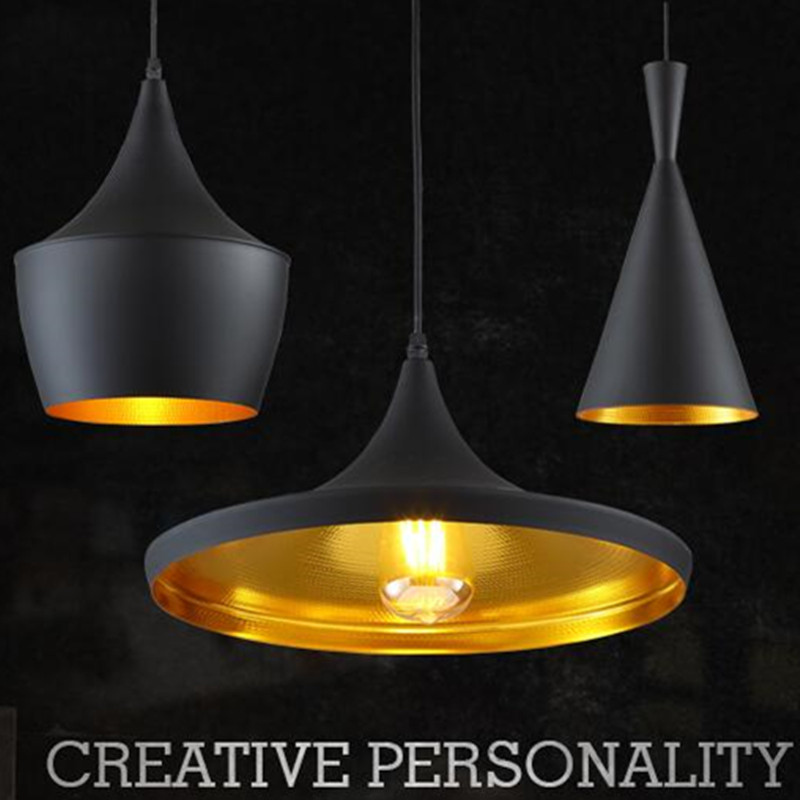 Simple Antique Matt Black Single-Head Aluminum Pendant Lamp