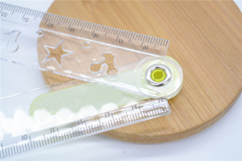 Cartoon Folding Plastic Ruler with Shape Sorter for Office Stationery