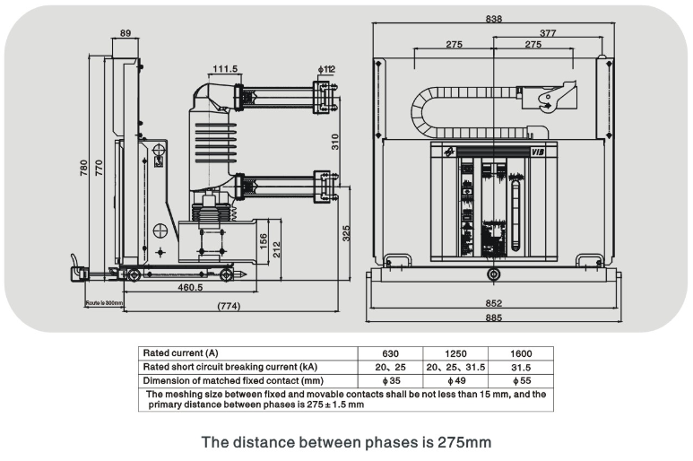 Vib 24kv Indoor Hv Vacuum Circuit Breaker