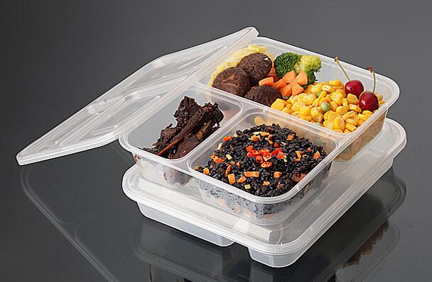 Disposable 6 Compartment Bento/Meal/Peanuts Box with Clear Lids/Cover