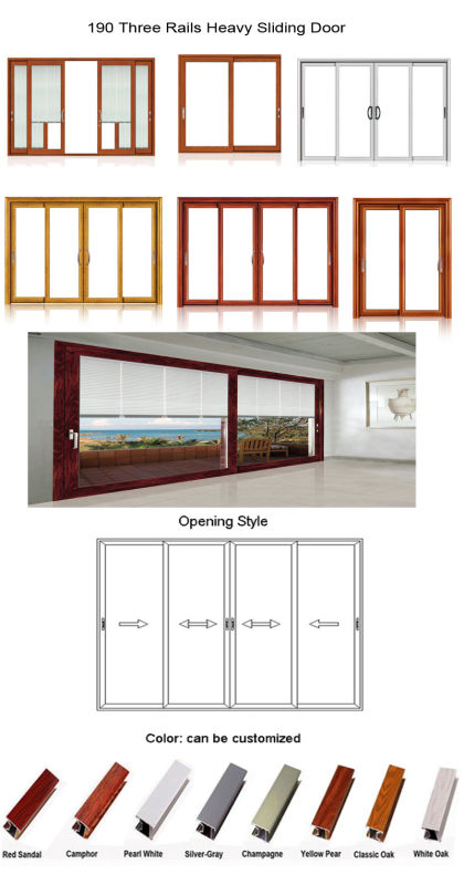 Feelingtop 2.0mm Excellent Silicone Sealing Sliding Aluminium Doors (FT-D190)