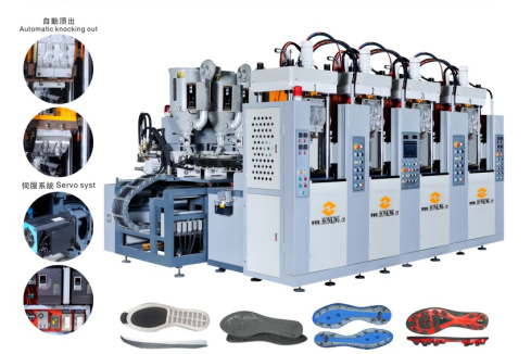 China Four Station Two Screw Soles Injection Machine