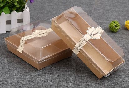 PVC Window Triangle Sandwich Packing Kraft Paper Lunch Box