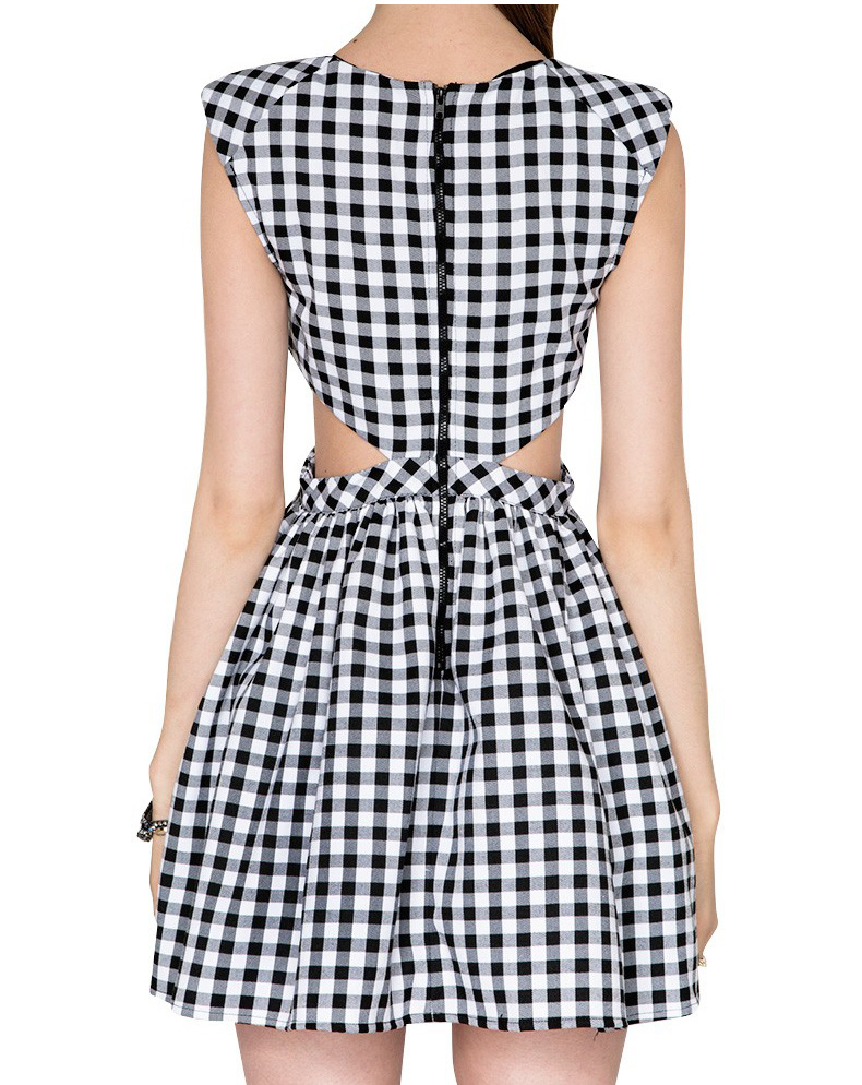 Guangzhou Factory Clothing OEM Slim Fit Plaid Fashion Women Dress