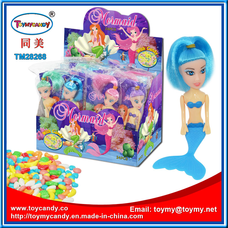 Plastic Sea Mermaid Girl Toy with Candy