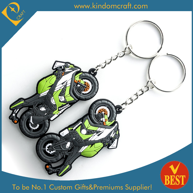 China Wholesale Die Casting 3D Motor Design Rubber Key Chain with High Quality