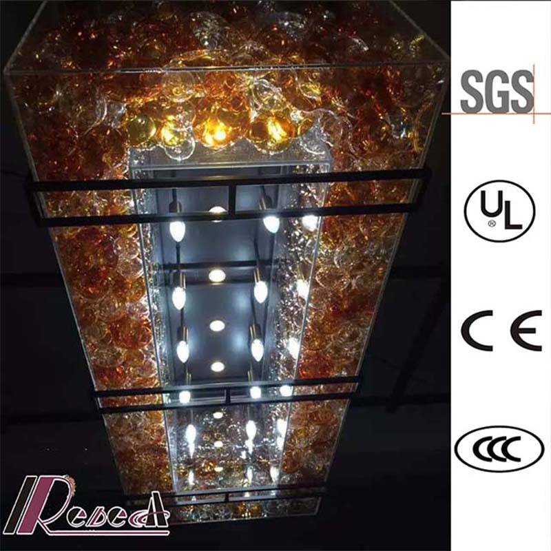 Modern Hotel Decorative Amber Glass Ball Chandelier