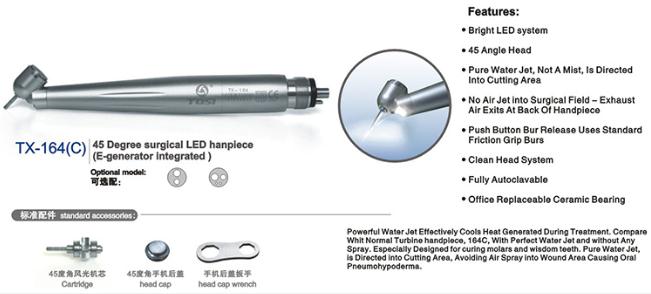 45 Degree Surgical LED Dental Handpiece with CE