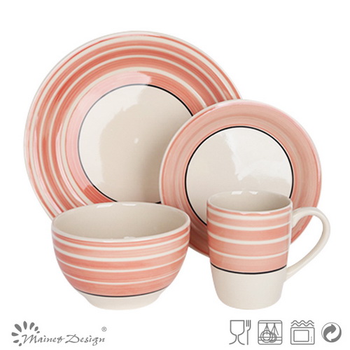 Hand Painting Round Circle 16PCS Dinnerware Set