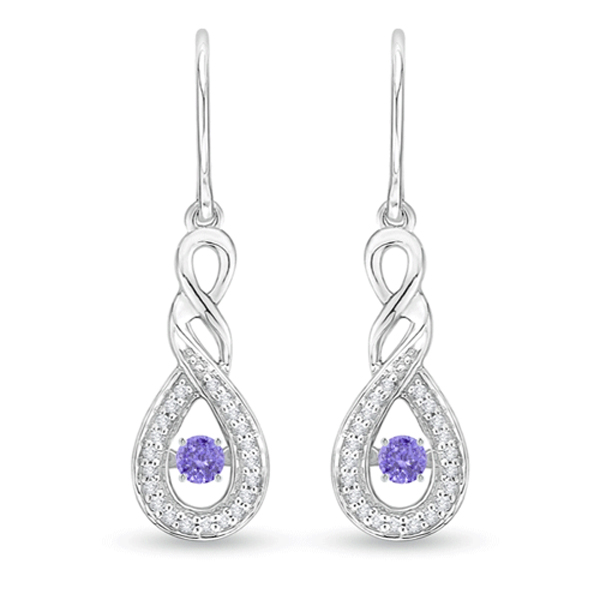 Blue Stone Dacing Diamond Jewelry 925 Silver Dangle Earring Wholesale