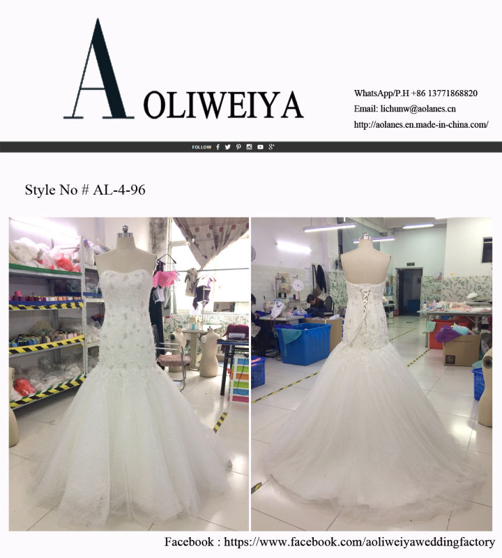 Aoliweiya Brand New Real Sample Bridal Wedding Dress Mermaid