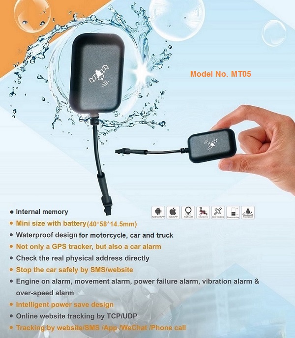 Waterproof IP68 Mini GPS Tracker Locator with Cut off Engine, Watch Dog Mt05-Ez